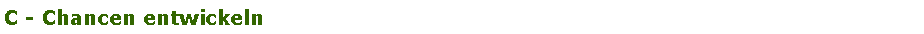 Textfeld: C - Chancen entwickeln